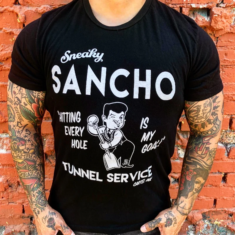 Men's organic cotton crew - neck t - shirts for everyday comfortSneaky Sancho Tunnel Service Men's T-Shirt Men's organic cotton crew - neck t - shirts for everyday comfortSneaky Sancho Tunnel Service Men's T-Shirt