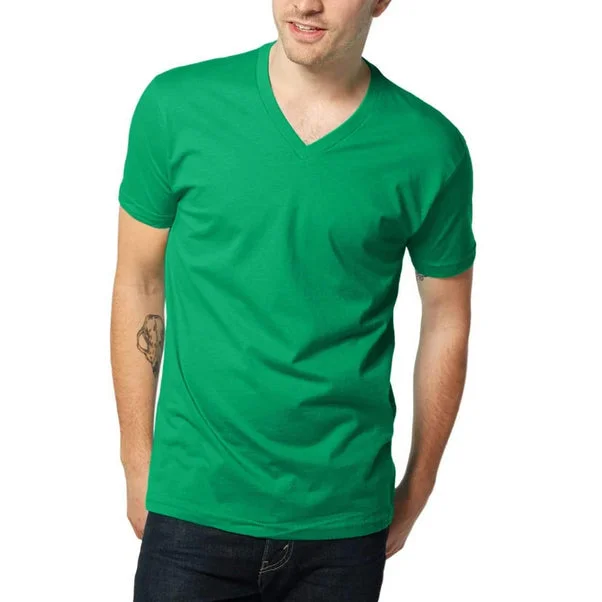 Men's vintage - inspired retro polo shirts with unique patternsSP - Men 'Green' Streachable V-Neck T-Shirt SP878 Men's vintage - inspired retro polo shirts with unique patternsSP - Men 'Green' Streachable V-Neck T-Shirt SP878