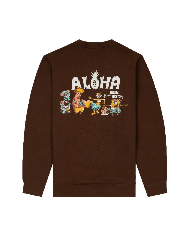 Men's printed Hawaiian t - shirts for tropical vacationsSpongeBob SquarePants x Jack's "Aloha" Crewneck Men's printed Hawaiian t - shirts for tropical vacationsSpongeBob SquarePants x Jack's "Aloha" Crewneck