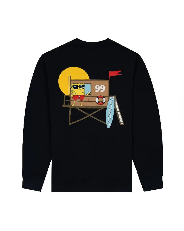 Men's button - front t - shirts with a unique artistic printSpongeBob SquarePants x Jack's "Tower 57" Crewneck Men's button - front t - shirts with a unique artistic printSpongeBob SquarePants x Jack's "Tower 57" Crewneck