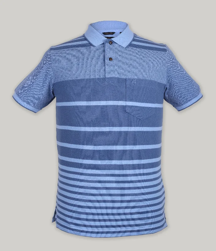Men's antimicrobial polo shirts for odor - free daily wearStripe Pique Polo