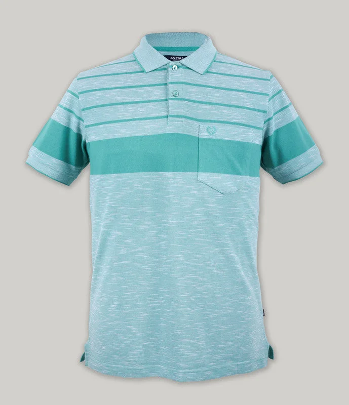 Men's UV - protected polo shirts for outdoor gardeningStripe Pique Polo