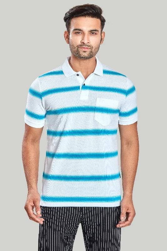 Men's quick - dry polo shirts for water sports activitiesStripe Pique Polo