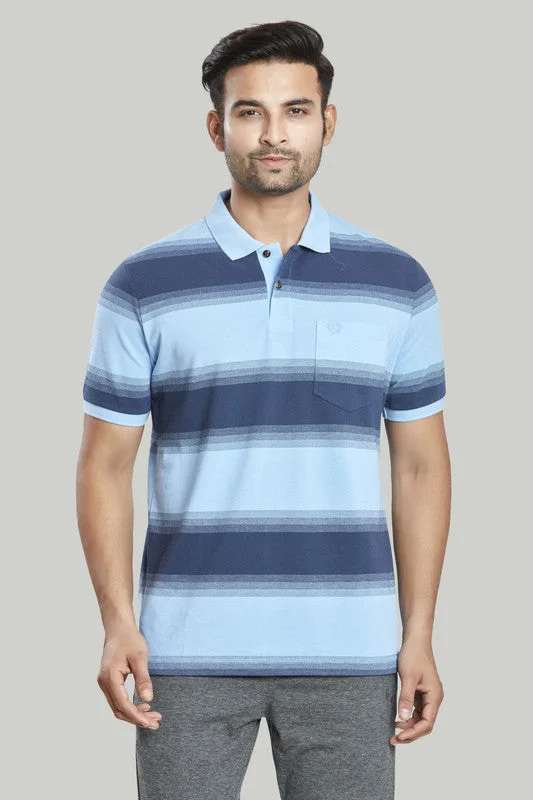 Men's long sleeve classic fit polo shirts with embroidered logosStripe Pique Polo