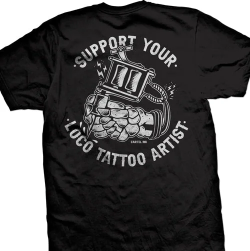 Men's ribbed t - shirts with a textured finish for added styleSupport Your Loco Tattoo Artist Men's T-Shirt Men's ribbed t - shirts with a textured finish for added styleSupport Your Loco Tattoo Artist Men's T-Shirt