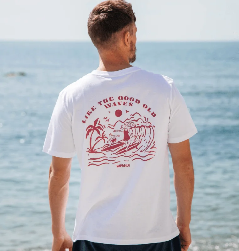 Men's button - front t - shirts with a unique artistic printSurf T-shirt