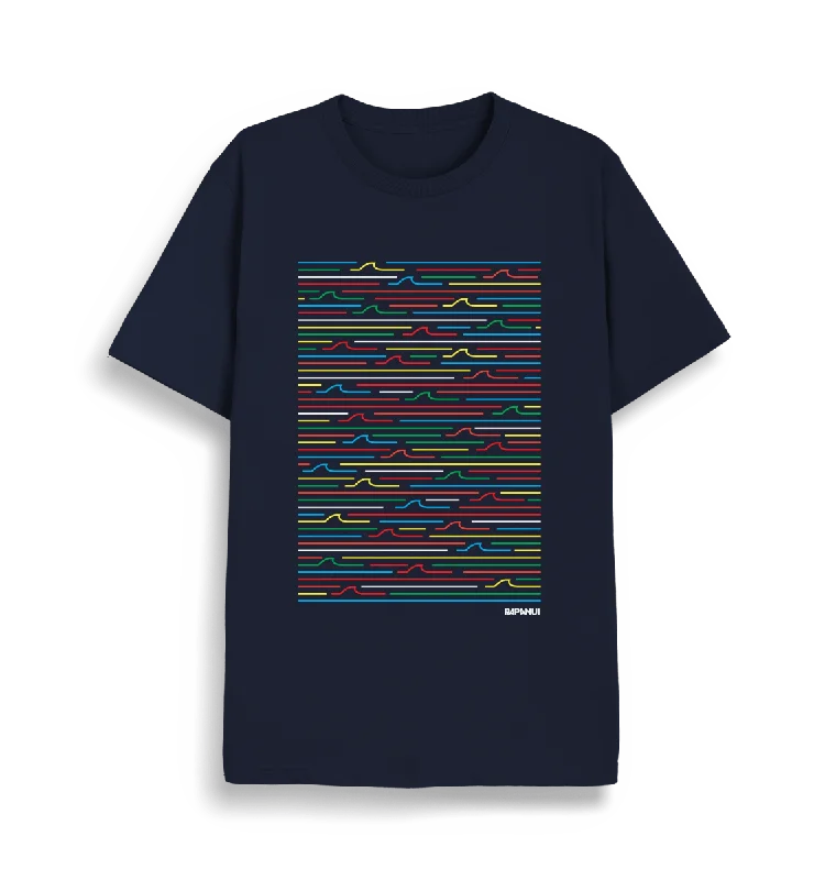 Men's slim - fit graphic t - shirts with vintage rock band printsOcean Waves T-Shirt Men's slim - fit graphic t - shirts with vintage rock band printsOcean Waves T-Shirt