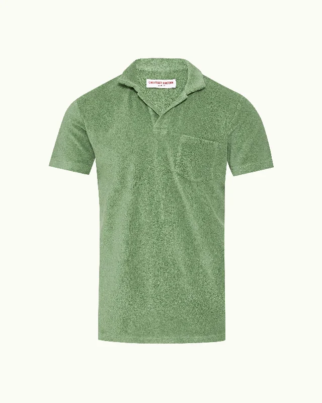 Men's long sleeve classic fit polo shirts with embroidered logosTerry Towelling