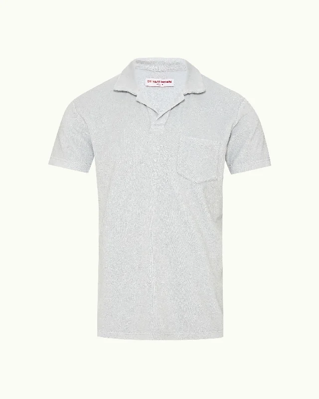 Men's long sleeve classic fit polo shirts with embroidered logosTerry Towelling