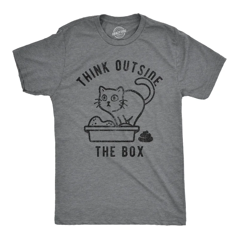Men's ribbed t - shirts with a textured finish for added styleThink Outside The Litter Box Men's T Shirt Men's ribbed t - shirts with a textured finish for added styleThink Outside The Litter Box Men's T Shirt