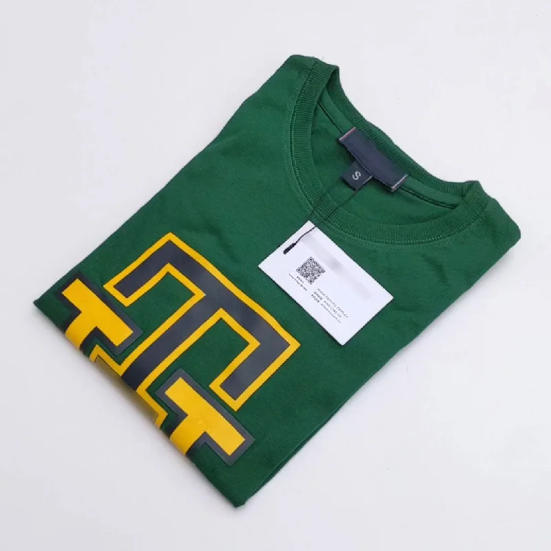Men's color - block polo shirts with a bold fashion statementTM - Men 'Green' Logo Rubberized Printed T-Shirt TM684 Men's color - block polo shirts with a bold fashion statementTM - Men 'Green' Logo Rubberized Printed T-Shirt TM684