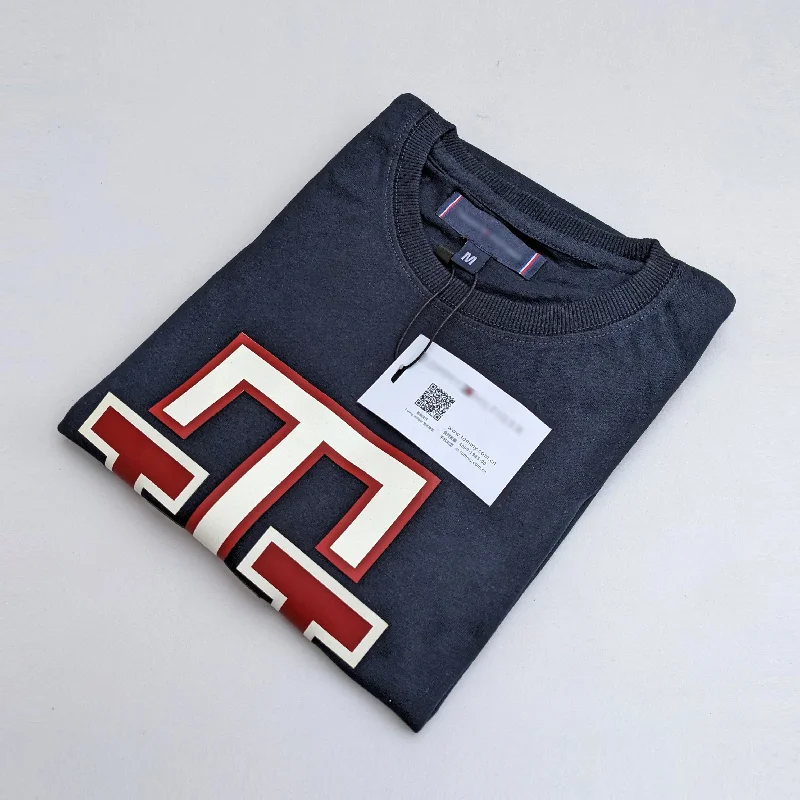 Men's UV - protected polo shirts for outdoor gardeningTM - Men 'Navy' Logo  Rubberized Printed T-Shirt TM685