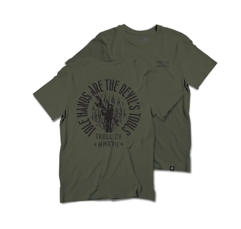 Men's long - sleeve henley t - shirts with button - down placketsTroll Co. Men's "Idle Hands" Short Sleeve T-Shirt Men's long - sleeve henley t - shirts with button - down placketsTroll Co. Men's "Idle Hands" Short Sleeve T-Shirt