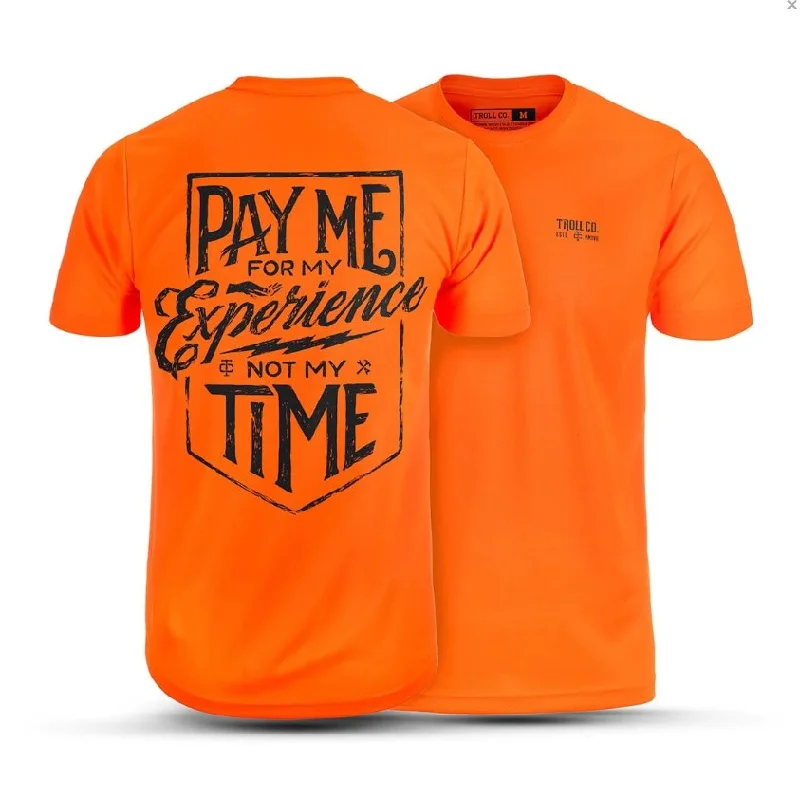 Men's polo t - shirts with a contrast collar for a preppy lookTroll Co. Men's Pay Me Short Sleeve Crewneck T-Shirt_Bright Orange Men's polo t - shirts with a contrast collar for a preppy lookTroll Co. Men's Pay Me Short Sleeve Crewneck T-Shirt_Bright Orange