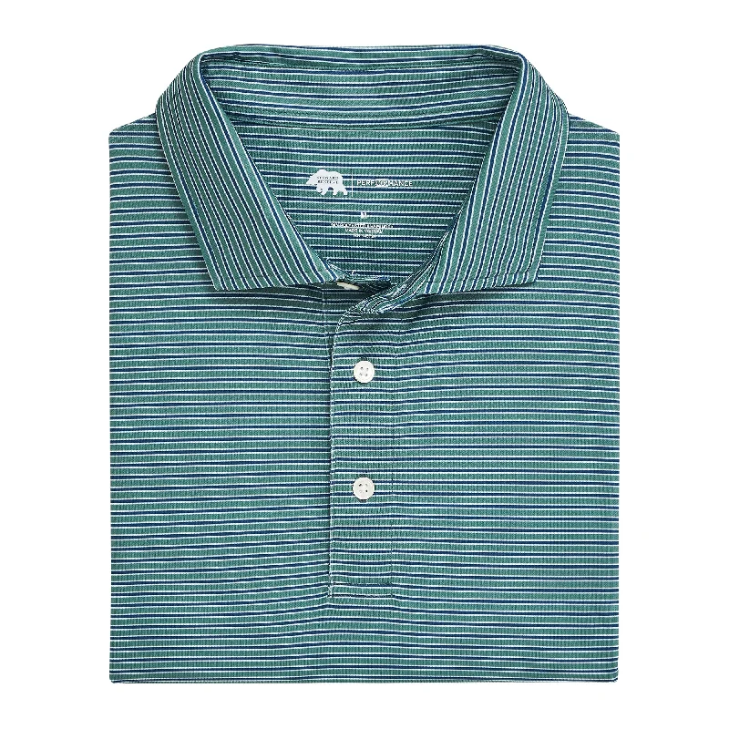 Men's ribbed cuffs and hem polo shirts for a textured lookTrophy Stripe Performance Pique Polo - Smoke Pine Men's ribbed cuffs and hem polo shirts for a textured lookTrophy Stripe Performance Pique Polo - Smoke Pine