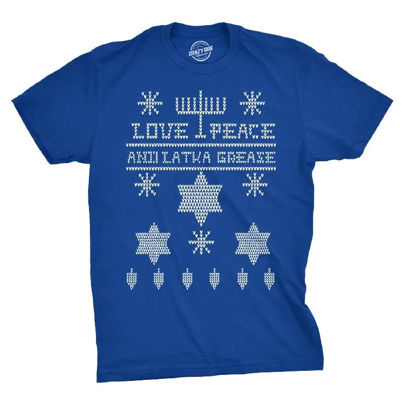 Men's UV - protection t - shirts for outdoor activities in the sunUgly Hanukkah Sweater Men's T Shirt Men's UV - protection t - shirts for outdoor activities in the sunUgly Hanukkah Sweater Men's T Shirt