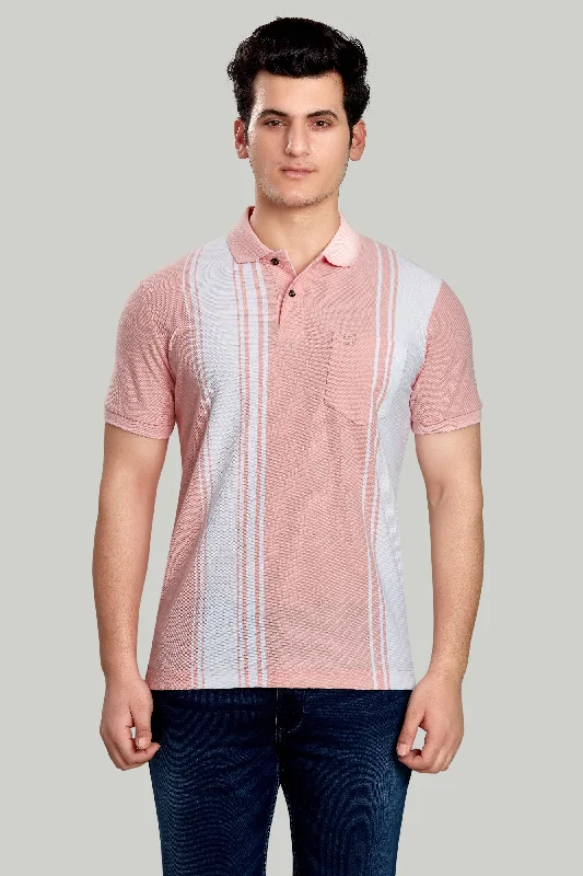Men's long sleeve classic fit polo shirts with embroidered logosVertical Stripes Pique Polo Men's long sleeve classic fit polo shirts with embroidered logosVertical Stripes Pique Polo