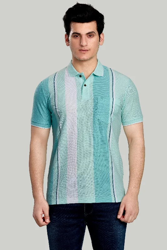 Men's luxury cashmere blend polo shirts in solid colorsVertical Stripes Pique Polo Men's luxury cashmere blend polo shirts in solid colorsVertical Stripes Pique Polo