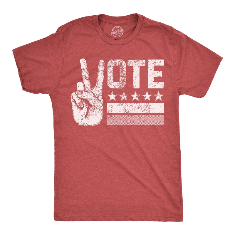 Men's organic cotton crew - neck t - shirts for everyday comfortVote Peace Hand Men's T Shirt Men's organic cotton crew - neck t - shirts for everyday comfortVote Peace Hand Men's T Shirt