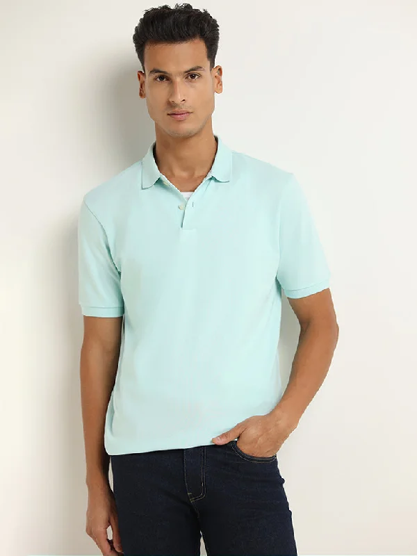Men's quick - dry polo shirts for water sports activitiesWES Casuals Aqua Cotton Blend Relaxed-Fit Polo T-Shirt