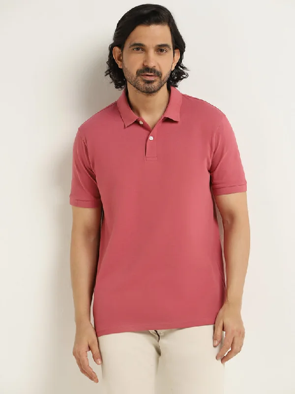 Men's plus size golf polo shirts in moisture wicking fabricWES Casuals Dusty Pink Cotton Blend Slim Fit Polo T-Shirt Men's plus size golf polo shirts in moisture wicking fabricWES Casuals Dusty Pink Cotton Blend Slim Fit Polo T-Shirt