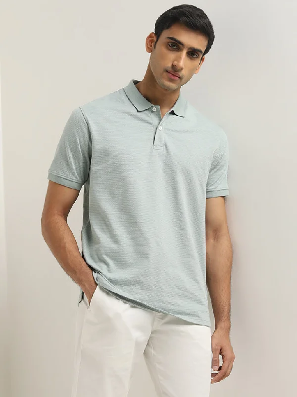 Men's stretchable athletic polo shirts for fitness workoutsWES Casuals Sage Striped Relaxed-Fit Polo T-Shirt Men's stretchable athletic polo shirts for fitness workoutsWES Casuals Sage Striped Relaxed-Fit Polo T-Shirt