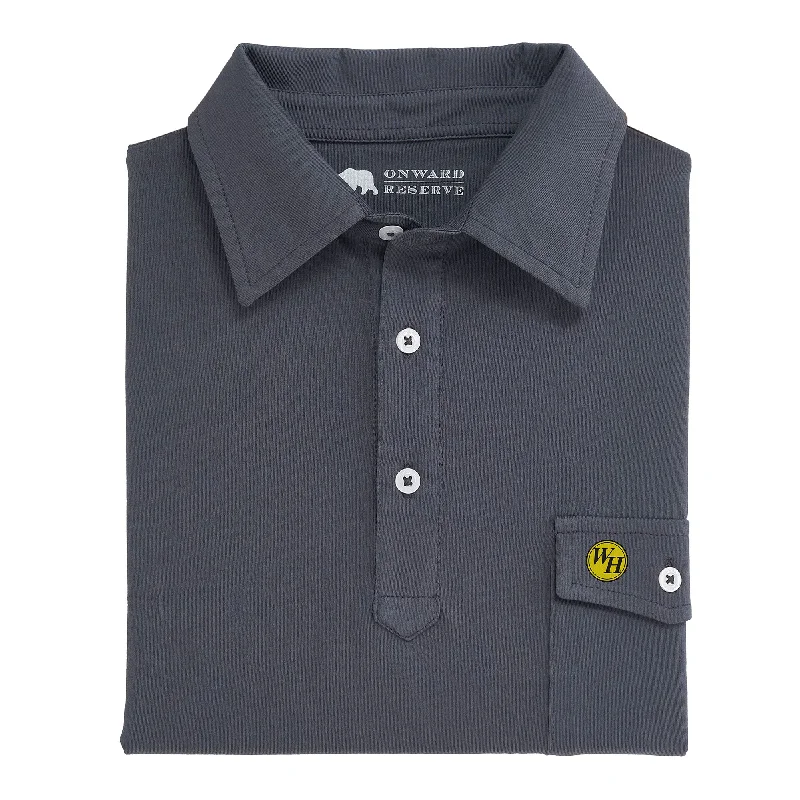 Men's reversible polo shirts with two different looks"WH" Waffle House Old School Polo - Ombre Blue Men's reversible polo shirts with two different looks"WH" Waffle House Old School Polo - Ombre Blue