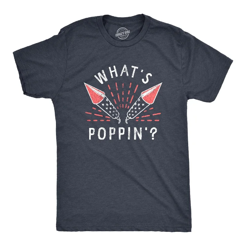 Men's smart - casual checkered t - shirts for semi - formal occasionsWhats Poppin Men's T Shirt
