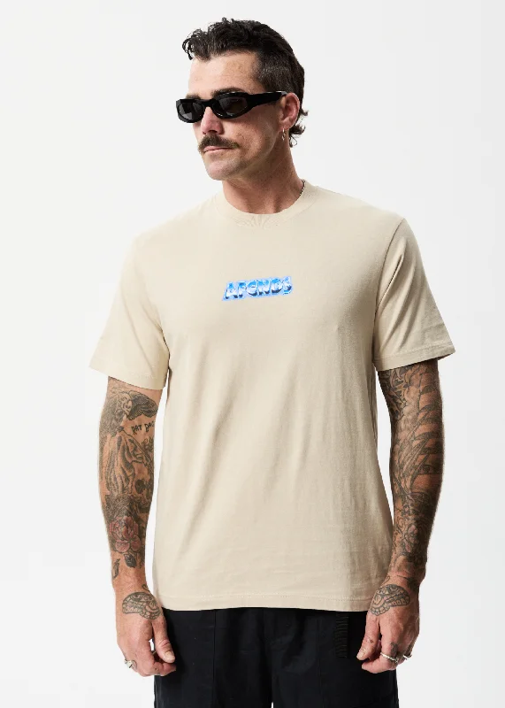 Men's organic cotton crew - neck t - shirts for everyday comfortAFENDS Mens Chromed - Retro T-Shirt - Cement Men's organic cotton crew - neck t - shirts for everyday comfortAFENDS Mens Chromed - Retro T-Shirt - Cement