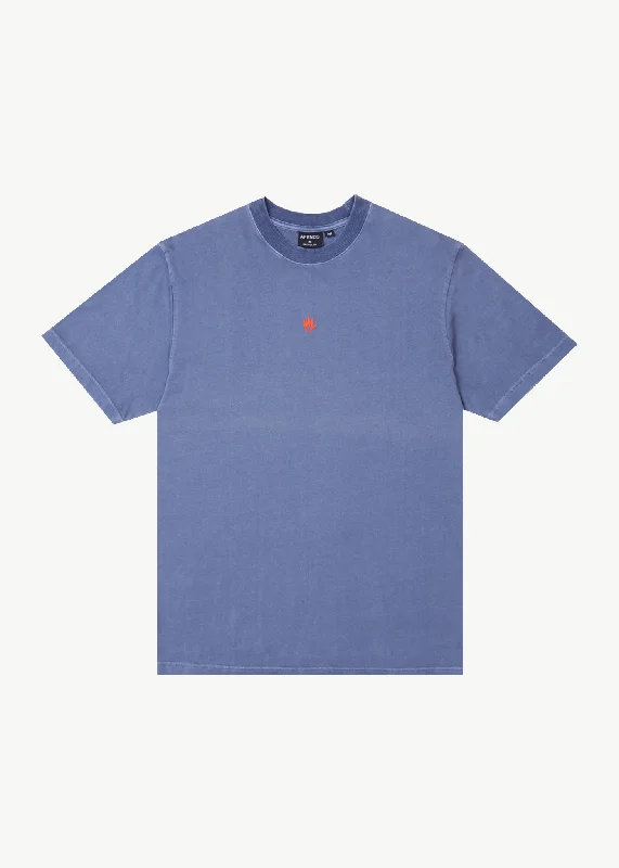 Men's short - sleeve linen t - shirts for summer beach outingsAFENDS Mens Flame - Retro Fit Tee - Washed Marlin Men's short - sleeve linen t - shirts for summer beach outingsAFENDS Mens Flame - Retro Fit Tee - Washed Marlin