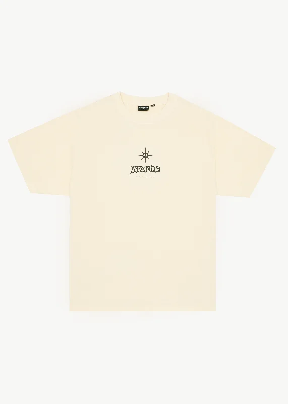 Men's polo t - shirts with a contrast collar for a preppy lookAFENDS Mens Peace Out - Boxy Fit Tee - Sand Men's polo t - shirts with a contrast collar for a preppy lookAFENDS Mens Peace Out - Boxy Fit Tee - Sand