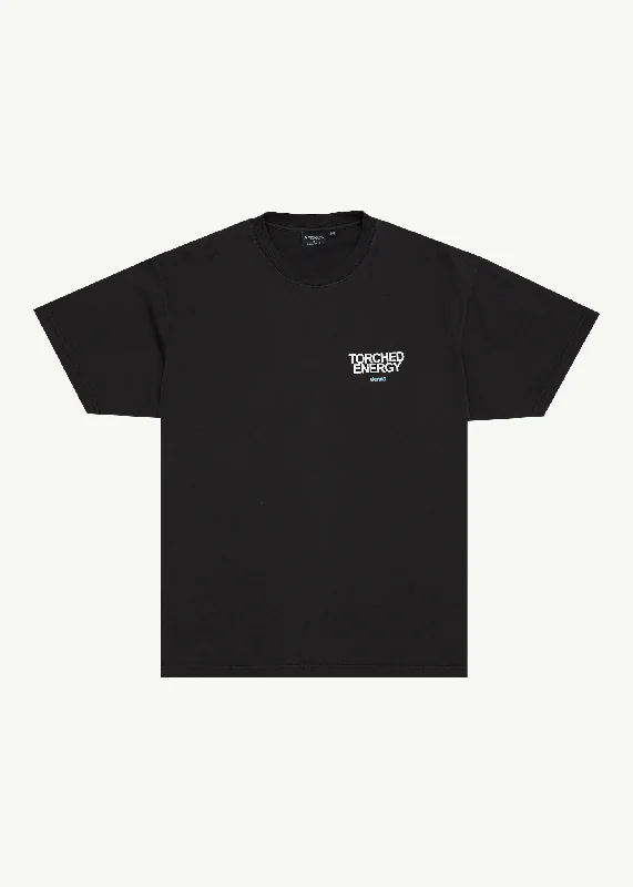 Men's mock - neck t - shirts with a modern and sleek styleAFENDS Mens Torched Energy - Boxy Fit Tee - Stone Black Men's mock - neck t - shirts with a modern and sleek styleAFENDS Mens Torched Energy - Boxy Fit Tee - Stone Black
