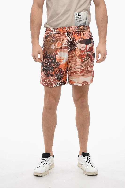 Men's moisture - wicking performance shorts for sweaty outdoor activitiesAmiri Silk Shorts with Hawaiian Print Men's moisture - wicking performance shorts for sweaty outdoor activitiesAmiri Silk Shorts with Hawaiian Print