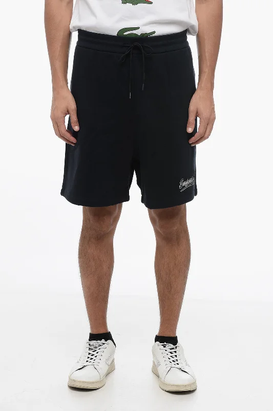 Men's pastel - colored cotton shorts for a spring - friendly outfitArmani EMPORIO Cotton Shorts with Embroidered Logo Men's pastel - colored cotton shorts for a spring - friendly outfitArmani EMPORIO Cotton Shorts with Embroidered Logo
