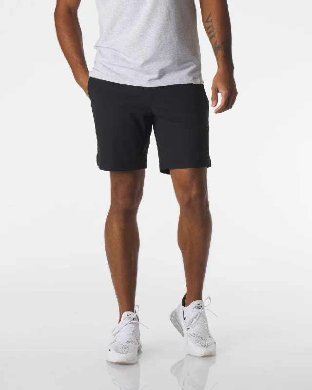 Men's drawstring casual linen shorts for a laid - back summer lookAviation Short Black Men's drawstring casual linen shorts for a laid - back summer lookAviation Short Black