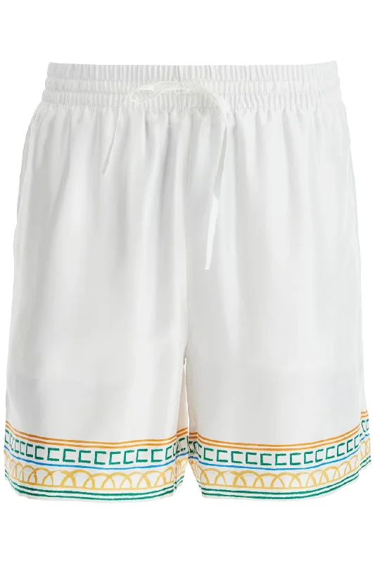 Men's moisture - wicking performance shorts for sweaty outdoor activitiesCasablanca Men's Silk Bermuda Shorts 'Crayon Temple Men's moisture - wicking performance shorts for sweaty outdoor activitiesCasablanca Men's Silk Bermuda Shorts 'Crayon Temple