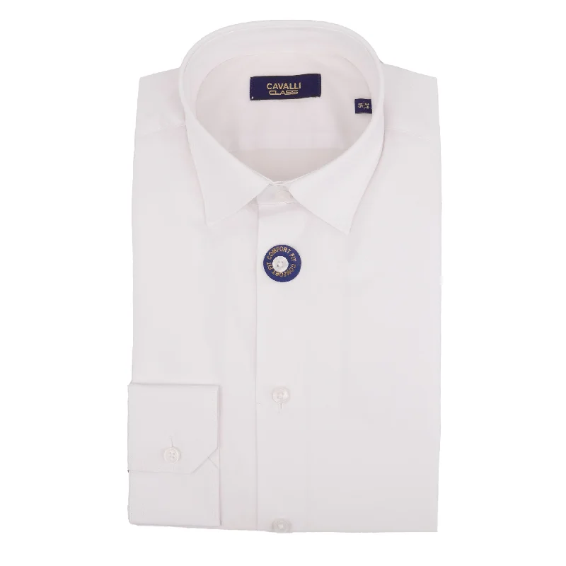 Men's organic cotton crew - neck t - shirts for everyday comfortCavalli Class Mens Comfort Fit White Dress Shirt Men's organic cotton crew - neck t - shirts for everyday comfortCavalli Class Mens Comfort Fit White Dress Shirt