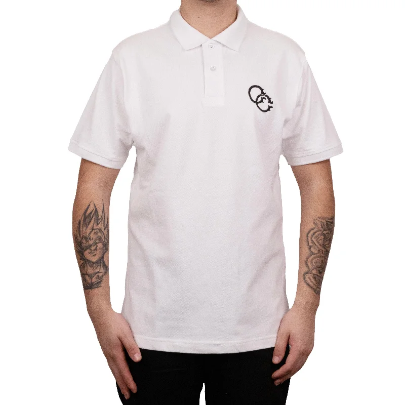 Men's button - front t - shirts with a unique artistic printCavalli Class Mens White Polo Men's button - front t - shirts with a unique artistic printCavalli Class Mens White Polo