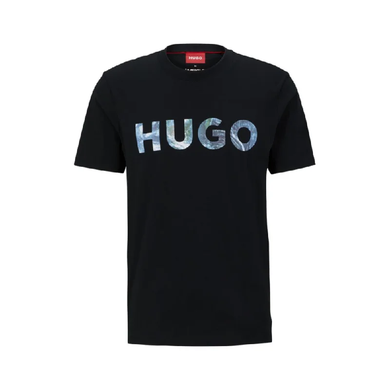 Men's short - sleeve linen t - shirts for summer beach outingsCotton-jersey T-shirt with logo and slogan Men's short - sleeve linen t - shirts for summer beach outingsCotton-jersey T-shirt with logo and slogan