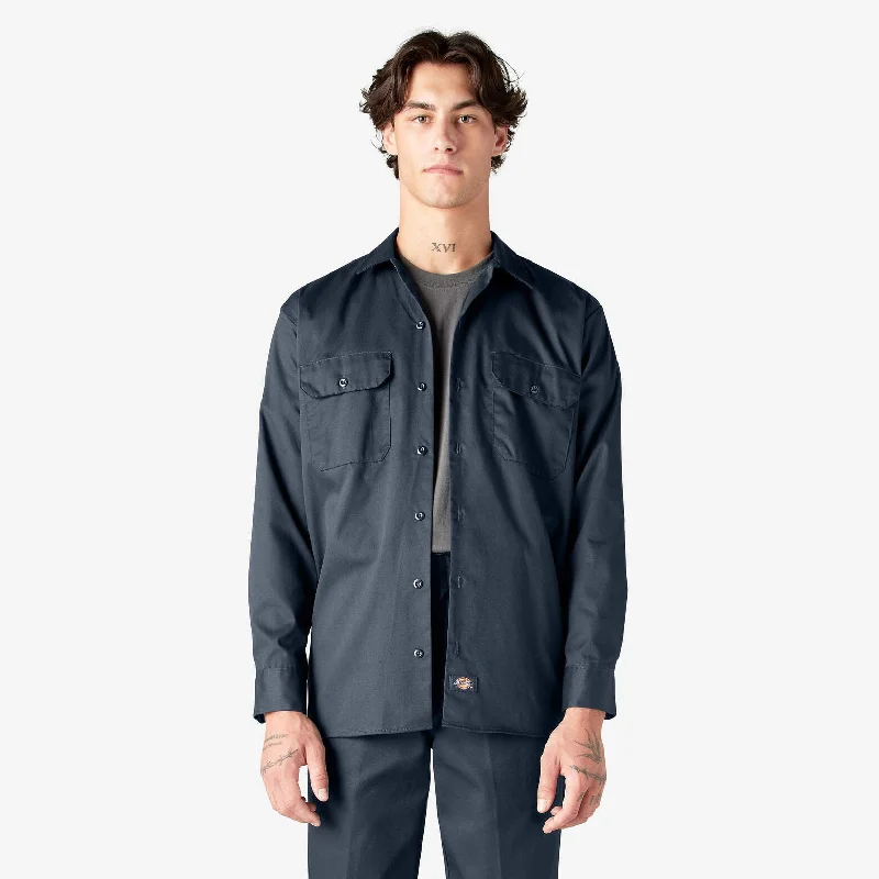 Men's long - sleeve henley t - shirts with button - down placketsDickies Long Sleeve Work Shirt Men's long - sleeve henley t - shirts with button - down placketsDickies Long Sleeve Work Shirt