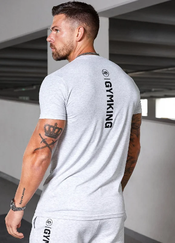 Men's smart - casual checkered t - shirts for semi - formal occasionsGym King Aventus Tee - Snow Marl Men's smart - casual checkered t - shirts for semi - formal occasionsGym King Aventus Tee - Snow Marl