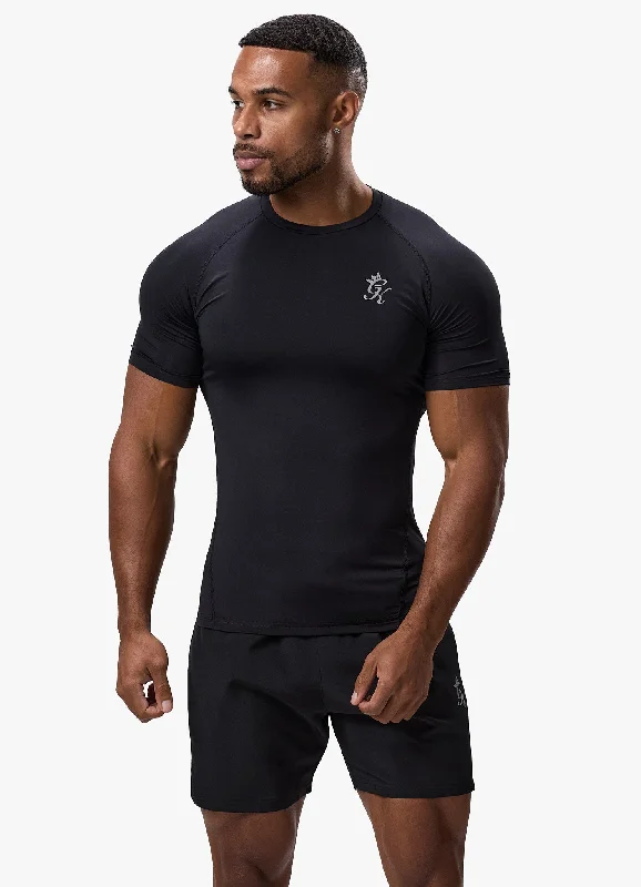 Men's v - neck muscle t - shirts for a body - building aestheticGym King Energy Short Sleeve Base Layer - Black Men's v - neck muscle t - shirts for a body - building aestheticGym King Energy Short Sleeve Base Layer - Black