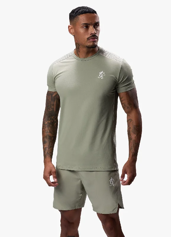 Men's distressed denim - look t - shirts with a rugged appealGym King Flex Tee - Soft Khaki Men's distressed denim - look t - shirts with a rugged appealGym King Flex Tee - Soft Khaki