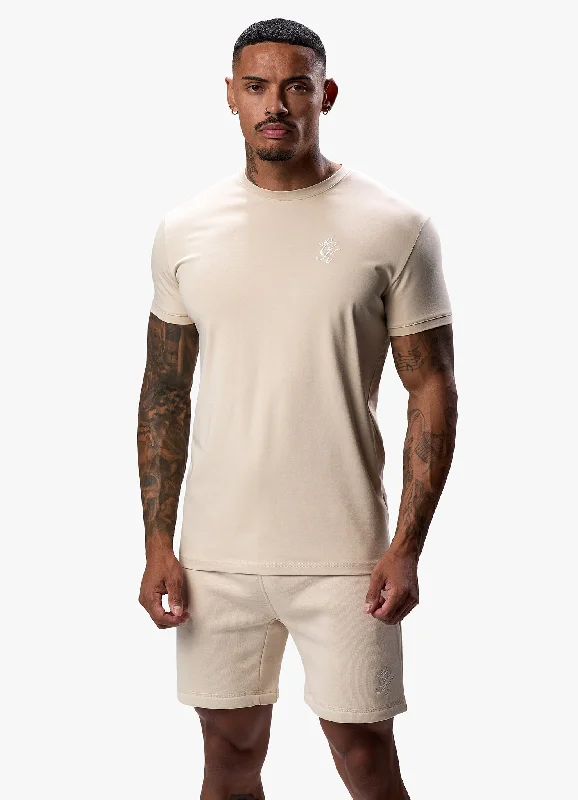 Men's short - sleeve linen t - shirts for summer beach outingsGym King Fundamental Tee - Light Sand Men's short - sleeve linen t - shirts for summer beach outingsGym King Fundamental Tee - Light Sand