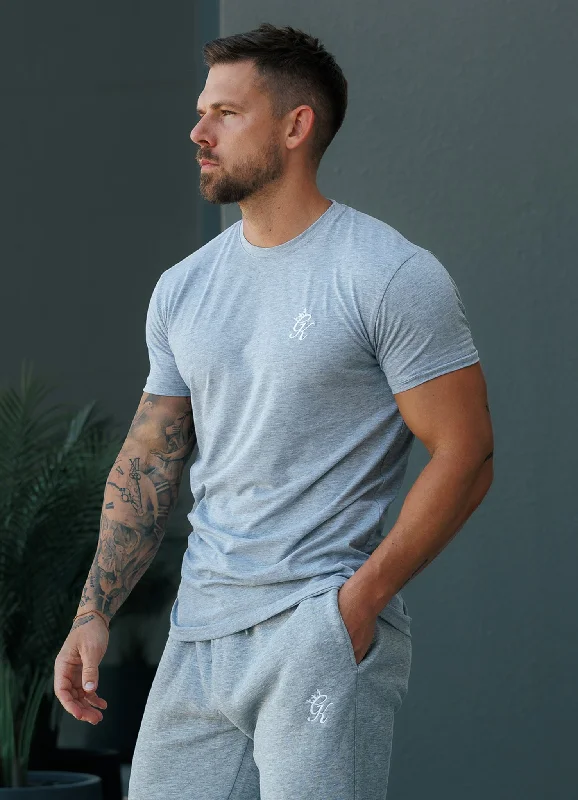 Men's tie - dye t - shirts with a bohemian styleGym King Fundamental Jersey Tee - Grey Marl Men's tie - dye t - shirts with a bohemian styleGym King Fundamental Jersey Tee - Grey Marl