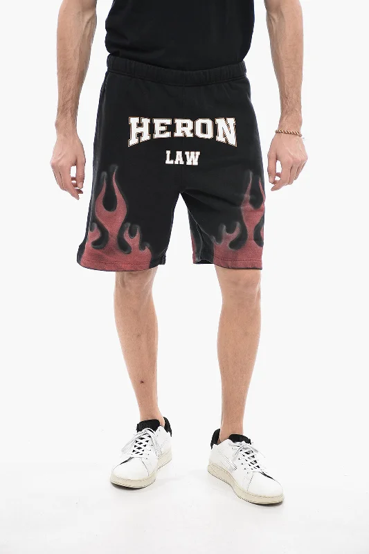 Men's flat - front chino shorts for semi - formal summer eventsHeron Preston Printed LAW FLAMES Jersey Shorts