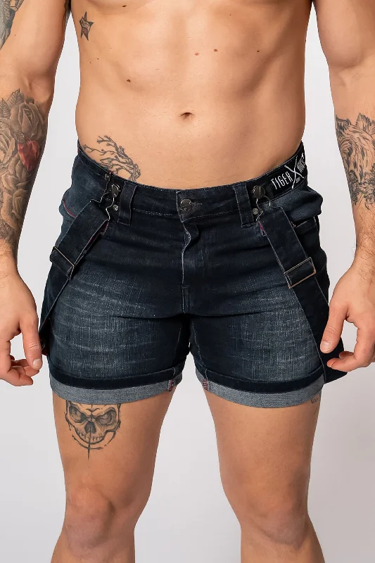Men's flat - front chino shorts for semi - formal summer eventsHOMAR Dark Brushed Tartan Short Men's flat - front chino shorts for semi - formal summer eventsHOMAR Dark Brushed Tartan Short