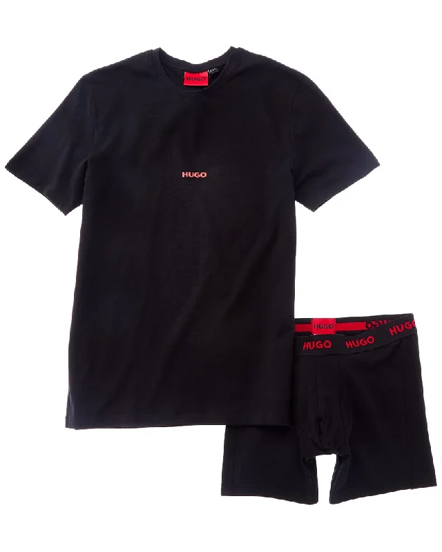 Men's thermal t - shirts with a high - neck design for cold weatherHugo Boss 2pc T-Shirt & Boxer Set Men's thermal t - shirts with a high - neck design for cold weatherHugo Boss 2pc T-Shirt & Boxer Set