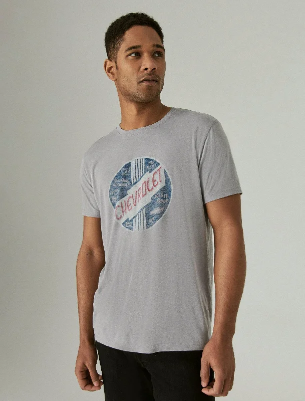 Men's button - front t - shirts with a unique artistic printLucky Brand Men's Chevy Logo Graphic Tee Men's button - front t - shirts with a unique artistic printLucky Brand Men's Chevy Logo Graphic Tee