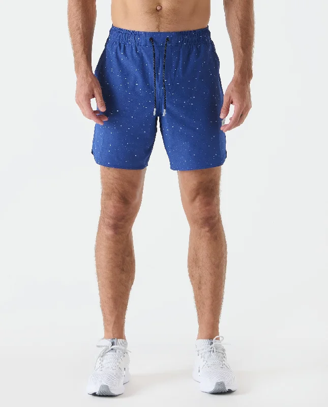 Men's ripped denim shorts for a trendy streetwear aestheticLuka HD Pacific Blue Splatter Men's ripped denim shorts for a trendy streetwear aestheticLuka HD Pacific Blue Splatter